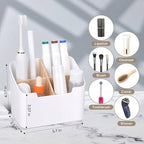 Ayswupt Toothbrush Holders for Bathrooms,Electric Toothbrush and Toothpaste Holder with Divider for Bathroom Countertop Organizer,Toothbrush Caddy for Kids Family Counter Vanity Storage White - Image 3