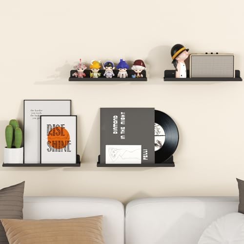 Lifewit Acrylic Floating Shelves for Wall 14" Black, 12 Pack - Image 2