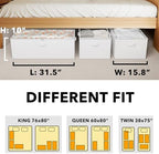 SpaceAid 3 Pack 10" High Under Bed Storage Containers, Large Underbed Storage Organizer Bins with Lids for Bedroom, Dorm, Clothes, Closet Organization, Bed Sheets and Blankets (White) - Image 4