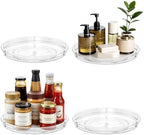 LAMU 4 Pack Lazy Susan Organizer, 9'' Clear Lazy Susan Turntable for Cabinet, Fridge, Kitchen, Pantry, Countertop, Table Top, Refrigerator Organizers and Storage, Seasoning and Spice Organizer by YourHome-OrganizationHelper