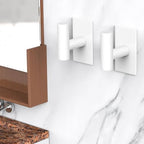 VAEHOLD Wall Towel Hooks, Heavy Duty Sticky Holder Waterproof Towel Hooks for Hanging Coat, Clothes, Closet Hook Wall Mount for Kitchen (White, 2 Pack) - Image 3