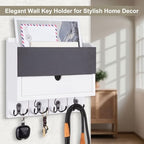 Mail and Key Holder Wall Mount with Storage Drawer & Chalkboard Panel - Image 4
