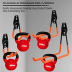 15-Piece Garage Wall Hooks with 3 Extension Straps, Orange Heavy Duty Tool Storage Rack for Ladder, Bike, Shovel, Garden Tools, Metal Wall Mount Organizer Set - Image 2