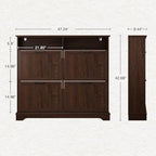 Hidden Shoe Storage Cabinet with 4 Flip Drawers & Open Storage - Image 2