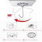 DDMY Hooks for Hanging, 50 Pack Wall Hooks 50lb(Max) Transparent Reusable Waterproof Adhesive Hook for Kitchen Curtain, Towel Hook for Bathrooms, Heavy Duty Self Coat Hook for Walls No Damage - Image 6