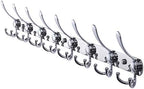 Dseap Coat Rack Wall Mount - 29.5” Long 8-Tri-Hooks Heavy Duty Coat Hanger Rail Wall Hooks for Hanging Coats Hats Clothing Clothes Purse Mudroom Entryway, Chromed by Dseap