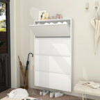 GREATMEET Slim Wall Mounted Metal Storage Cabinet with 4 Flip Drawers - Image 6