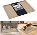 URMONA Waterproof Silicone Under Sink Mat 25'' x 19'' Shelf Liner for Kitchen and Bathroom, Cabinet and Counter Protector, Storage and Organizers, Litter Mat, Pet Cat Puppy Essentials(Khaki) by URMONA