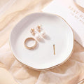 Ceramic Jewelry Tray, White Initial L Personalized Jewelry Dish by GIVITASOT