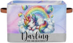 Rainbow Unicorn Storage Basket Toy Storage Bins Collapsible Cube Organizer by hongjinglin