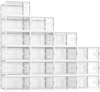 SONGMICS Stackable Shoe Boxes, Foldable, Ventilated Clear, Set of 18 by Unknown