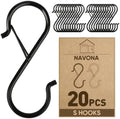 20 Pcs S Hooks for Hanging Heavy Duty, Metal S Hook with Safety Buckle by Welcometobuy%EF%BC%81
