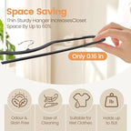 Plastic Short Neck Hangers 20 Pack Ultra-Thin Space-Saving ABS 360° Swivel Hook Ideal for Closet Organization Fits Coats Shirts Dresses & More (20, Black) - Image 3