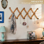 WGFKVAS Hat Rack for Wall with 14 Hooks, Solid Wooden - Image 6