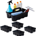 Matthew 5 Pack Large Plastic Tote Tool & Deluxe Supply Cleaning Caddy with Handle Portable Shower Basket Storage Caddy for Cleaning Products,Take-Out Drink,Bathrooms - Black by MATTHEWCLEANINGPRODUCTS