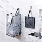 Pop Up Laundry Baskets - Mesh Collapsible Laundry Hampers Storage with Handle - Foldable for Washing Storage, Great for The Kids Room, College Dorm, Travel Organizer (Black/Double Layer) - Image 7