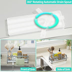HapiRm Sponge Holder for Kitchen Sink - Self-draining Sink Caddy with Brush and Dishcloth Holders, Stainless Steel Kitchen Organizer for Countertop - Grey - Image 2