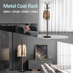 Kertnic Modern Coat Rack Freestanding with Natural Marble Base & Sturdy Metal Frame, 11 Hooks Hall Tree for Jackets, Hats, Bags, Entryway Organizer for Bedroom, Living Room, Closet (11 hooks-Bronze) - Image 4