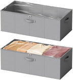 SpaceAid 2 Pack 10" High Under Bed Storage Containers, Large Underbed Storage Organizer Bins with Lids for Bedroom, Dorm, Clothes, Closet Organization, Bed Sheets and Blankets (Gray) by SpaceAid