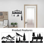 Key Holder for Wall, Metal Wall Hooks Organizer Rack with 9 Hooks for Keys, Coats, Bags – Decorative Home Decor for Entryway, Hallway, Kitchen, Living Room (14 inches) - Image 2