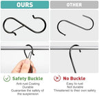 100 Pcs S Hooks for Hanging Heavy Duty, Metal S Hook with Safety Buckle - Image 5