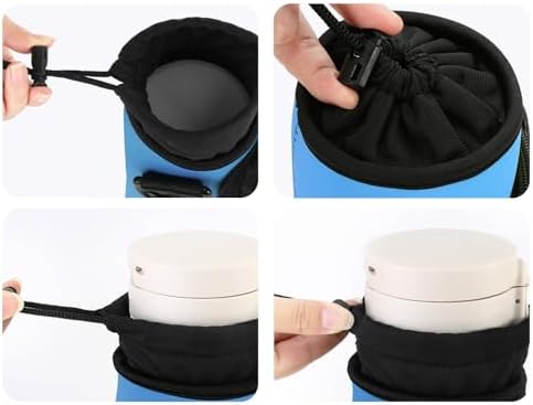 Nuovoware Water Bottle Carrier Bag, 25oz/32oz Bottle Pouch Holder, Adjustable Shoulder Hand Strap 2 Pocket Sling Neoprene Sleeve Sports Accessories for Hiking Travelling Camping, Azure Blue - Image 7