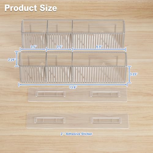 MUSTORN 2 Pack Adhesive Cabinet Door Organizer, Lid Organizers Inside Cabinet Spice Rack Food Container/Tumbler Lids Holders for Kitchen & Bathroom Wall Mounted(Acrylic) - Image 6