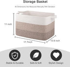 OIAHOMY Woven Blanket Basket Laundry Basket Dog Toy Basket Gradient Brown - Image 3
