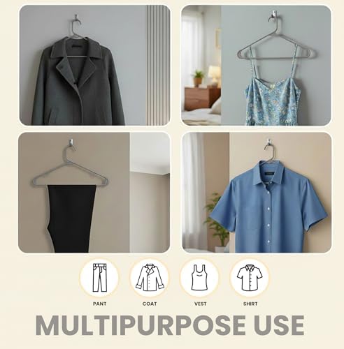Utopia Home Plastic Hangers 20 Pack – Built-in Strap Hooks Grey - Image 4