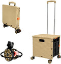 FELICON SELORSS Foldable Utility Cart Folding Portable Rolling Crate-Khaki by FELICON