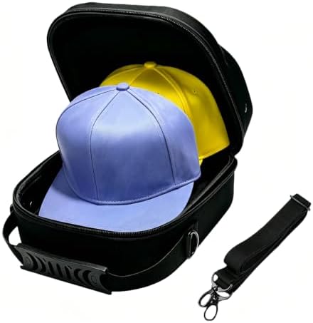 Hard Hat Travel Case for Up to 3 Baseball Caps, Premium Compact Hat Carrier by Allgawise