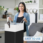 HomeHacks 75L Rolling Laundry Basket with 4 Wheels Collapsible Black - Image 6