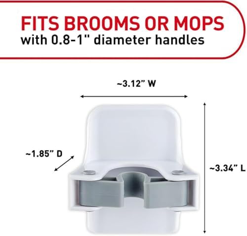 Command Broom Grippers, 3 Hangers and 6 Strips, Damage-Free Mop and Broom Holder Wall Mount, Household Cleaning Tool Organizer for Kitchen, Laundry Room, Closet, Holds up to 4 lb (Pack of 3) - Image 2