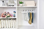 Premium Skirt Hangers 2-Pack - Thin Space-Saving Skirt Hanger Set with Clamp, Pant Hanger 2-Piece Set, Shorts Hangers with Heavy-Duty Locking Clasp, Multipurpose Quality Jean Hangers Set (White, 2) - Image 3