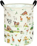 Collapsible Kids Laundry Basket Clothes Hamper, Foldable Storage Organizer Bin, Toy Clothes Storage with Handles for Boys Girls Bedroom, Room Decor Farm by Unknown