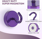 Neosmuk Magnetic Hooks Steel Tube Design for Cruise,80lb+ Purple,10 Pack - Image 5