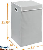 Simple Houseware Foldable Laundry Hamper Basket with Lid and Bag, Gray - Image 5