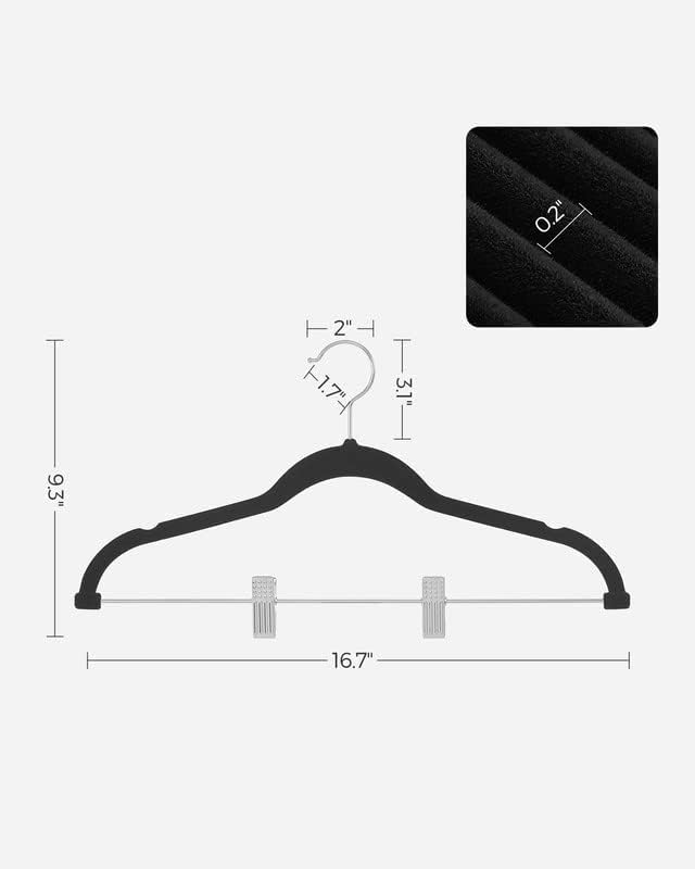 SONGMICS 30 Pack Pants Hangers, Velvet Hangers with Adjustable Clips - Image 5