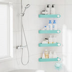 Sotfamily Plastic Shower Caddy Corner (for 90° Only), 4 Pack, Turquoise - Image 3