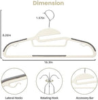 BAGAIL Plastic Hangers 50 Pack with Non-Slip Design,0.2 Inches Thick, 360°Swivel Hook Space Saving Organizer for Bedroom Closet,Shirts,Pants(Beige- S Shaped) - Image 2