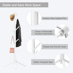 8-Hook Freestanding Coat Rack 3 Adjustable Heights Sturdy White - Image 5