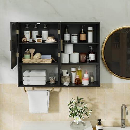 Bathroom Wall Cabinet Wood Large Wall Mounted Medicine Cabinet - Image 5
