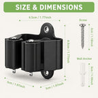 3-H Broom Holder Wall Mount 12 Pack, Stainless Steel Mop Hanger with Screws - Image 2