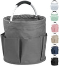 17L Collapsible Cleaning Supplies Caddy with Handle for Travel, Dark Gray by IHOMAGIC