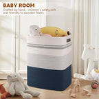 80L Large Cotton Rope Laundry Basket for Bedroom & Laundry Room, Tall Clothes Hamper with Sturdy Handles, Neutral Storage Bin Capable of Holding Blankets and Toys - Image 2