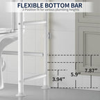 GloTika 3-Tier Over Toilet Storage Rack, Anti-Wobble, White - Image 4