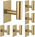VAEHOLD Wall Towel Hooks, Heavy Duty Sticky Holder Waterproof Towel Hooks for Hanging Coat, Clothes, Closet Hook Wall Mount for Kitchen (Gold, 6 Pack) by VAEHOLD