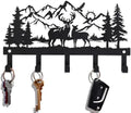 Deer Mountain Metal Key Holder Wall Mount Key Holder for Wall Rustic Cabin Decor Key Rack Hooks Hanger Woodland Wildlife Wall Art Entryway Organizer Housewarming Hunting Gifts by SIFZYJGN