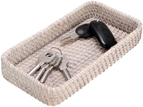 Hipiwe Rattan Key Bowl Holder Handwoven Wicker Baskets for Entryway Table by Hipiwe