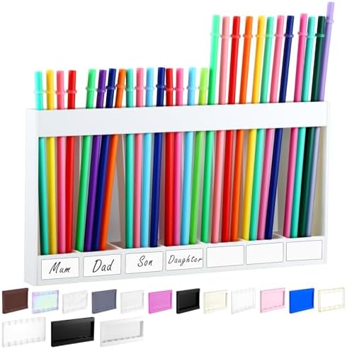 Qinyoung Acrylic Straw Holder for Cabinet Door,Classic,Extra Large,White by Qinyoung